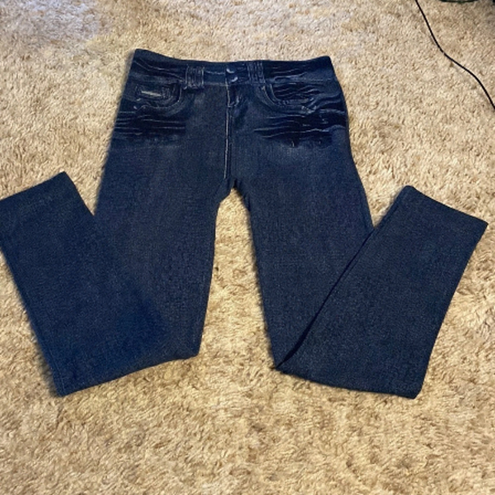 Candy  Couture Jean look Leggings (Small)
